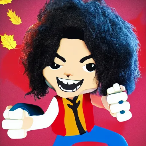 Image similar to Michael Jackson as a fall guys: ultimate knockout character skin