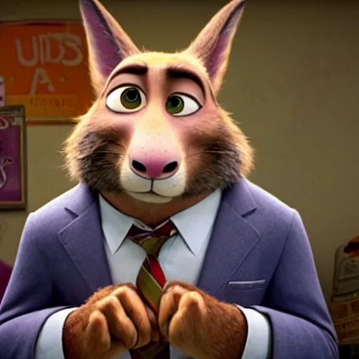 Prompt: still from the movie Zootopia depicting Saul Goodman as an anthropomorphic animal character