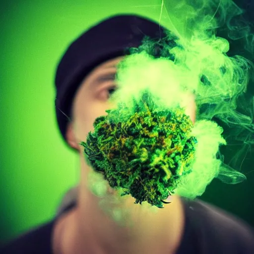 Prompt: electronic weed, realism, green smoke