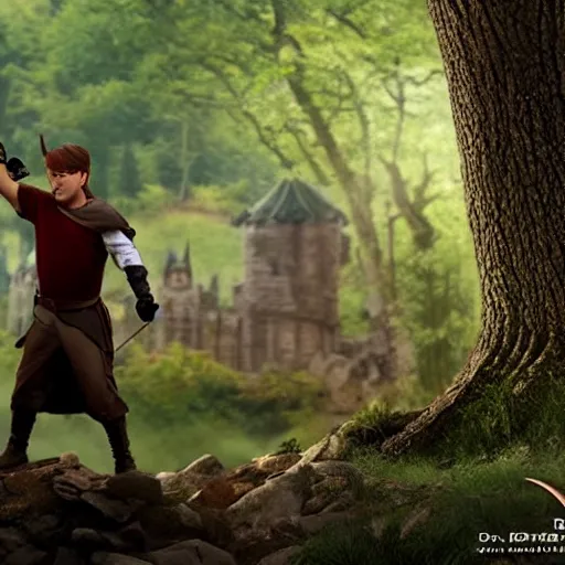 Prompt: disney's robin hood film cgi 3 d