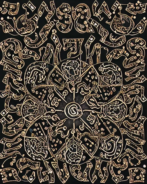 Prompt: a seamless pattern of Tibetan calligraphy on Dark paper, swarovski studded words in metallic and diamond sparkle, Tarot card, Tibetan text script, Tivet manuscript, pearls, diamonds, opal, bvlgari, ultra realistic, sharp focus, symmetric, 8k high definition, insanely detailed, intricate, elegant, Hajime Sorayama, Octane render, unreal engine,