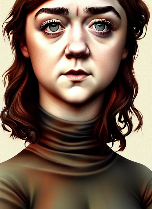 Prompt: full body gorgeous young Maisie Williams, realistic character concept, full body pose, autumn, shorter neck, illustration, symmetrical eyes and body, cinematic lighting, detailed realistic symmetrical eyes, artgerm, Joshua Middleton, single face, insanely detailed and intricate, beautiful