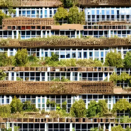 Image similar to insect hotel combined with modern buildings, cityscape, photograph