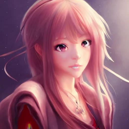 Prompt: beautiful portrait of anime girl princess, artstation