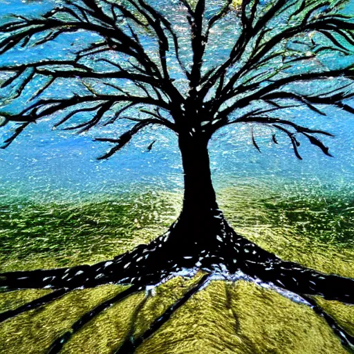 Image similar to tree made of water