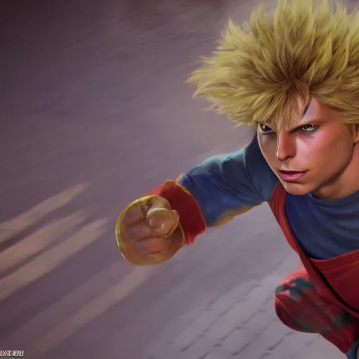 Image similar to michael cera as ken masters street fighter, ultra realistic, concept art, intricate details, highly detailed, photorealistic, octane render, 8 k, unreal engine, art by frank frazetta, simon bisley, brom