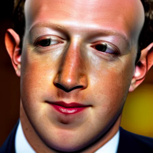 Image similar to Mark Zuckerberg's head looks like a lemon and has yellow skin