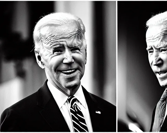 Image similar to president joe biden face to face with president joe biden, nikon 3 5 mm, photograph