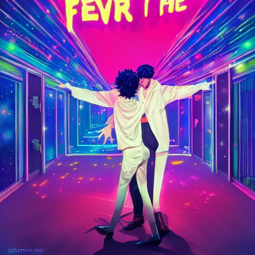 Image similar to fever of the night, a grime tale of the night fever, disco club of the occult, digital painting, artstation, ristan eaton, victo ngai, artgerm, rhads, ross draws, anime styled