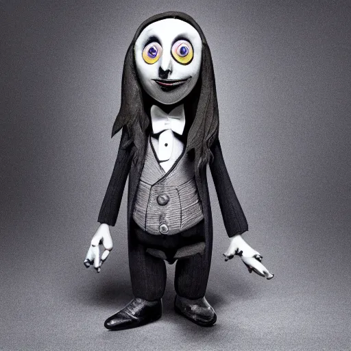 Image similar to a toy made by tim burton, product photography