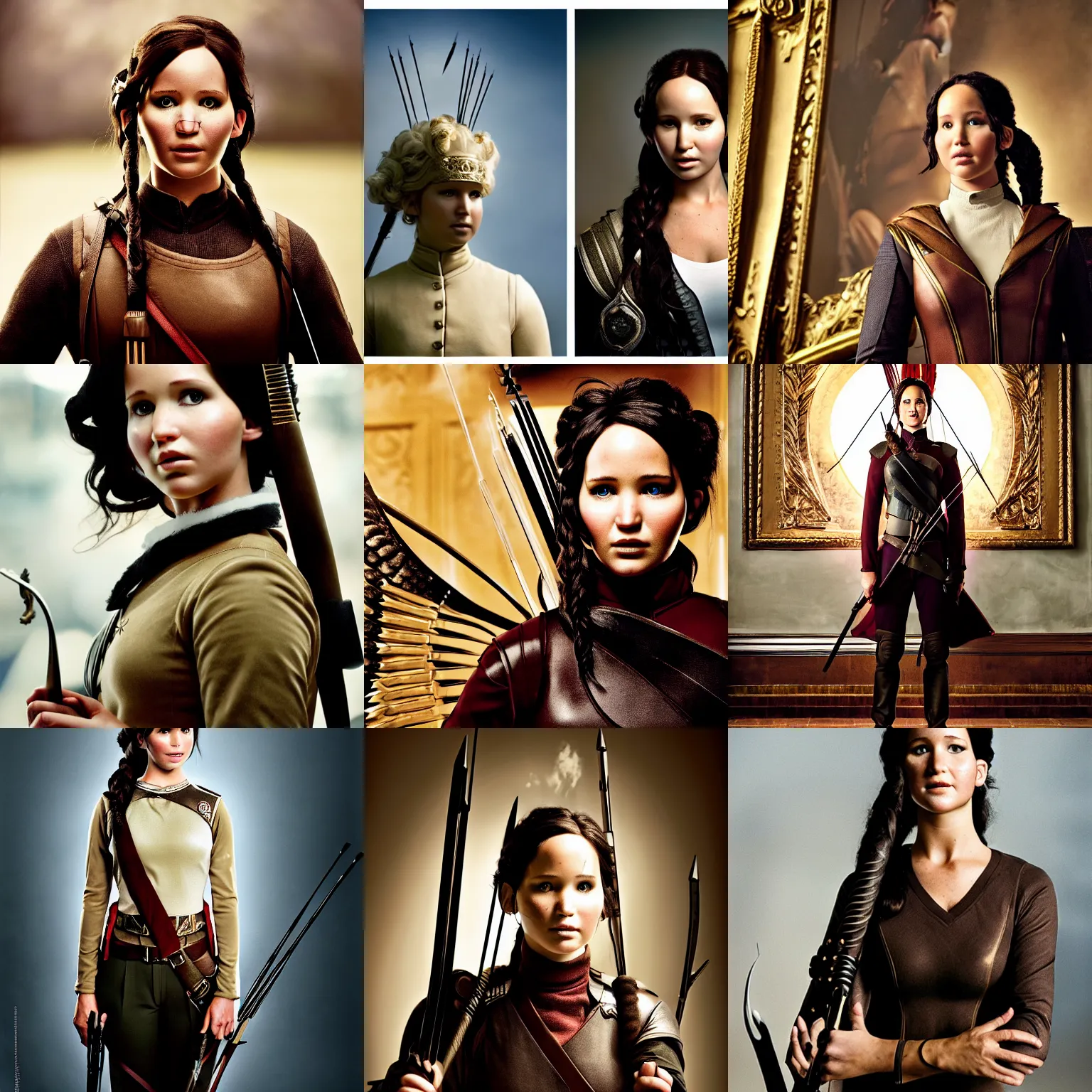 Prompt: portrait of katniss everdeen dressed as napoleon in parliament, natural light, sharp, detailed face, press, photo, steve mccurry, david lazar, canon, nikon, focus