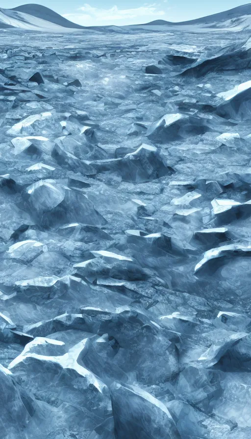 Prompt: ice plains spikes biome, realistic interpretation, 4k, hight-detail, digital art