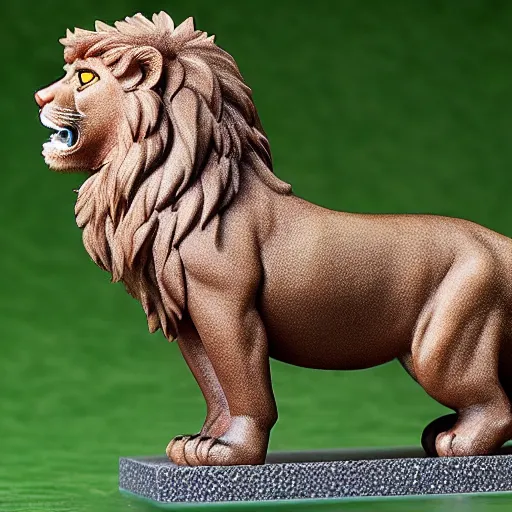 Prompt: a nendoroid lion, side view, full body, 4 k, highly detailed
