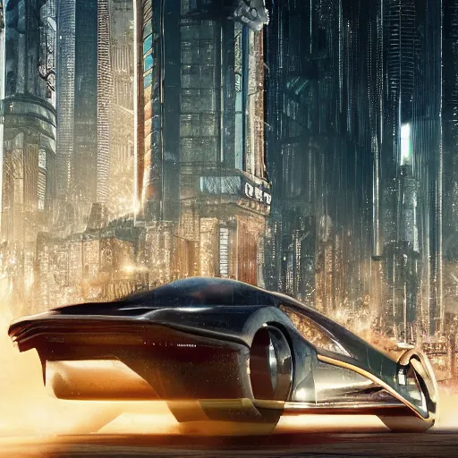 Image similar to car : motherboard forms in the style of zaha hadid architecture sci-fi futuristic setting ultra realistic photography, keyshot render, octane render, unreal engine 5 render , high oiled liquid glossy specularity reflections, ultra detailed, golden hour 4k, 8k, 16k in the style ofblade runner 2049 Cyberpunk 2077 ghost in the shell thor 2 marvel film : tilt shift: sharp focus