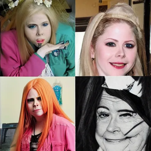 Prompt: avril lavigne as an old woman