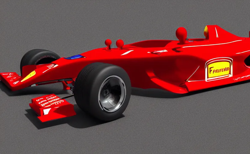 Image similar to retro futuristic ferrari formula 1 car inspired by f 1 2 0 2 1 concept and ferrari 6 4 3, modeled in blender, rendered with octane,