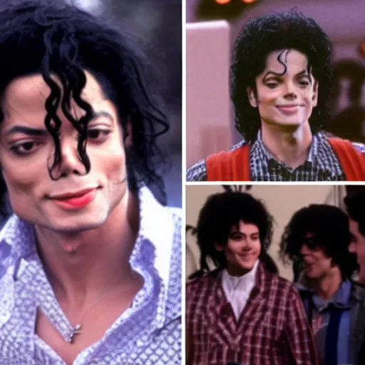 Image similar to Michael Jackson playing Jesse Katsopolis from Full House,8k,