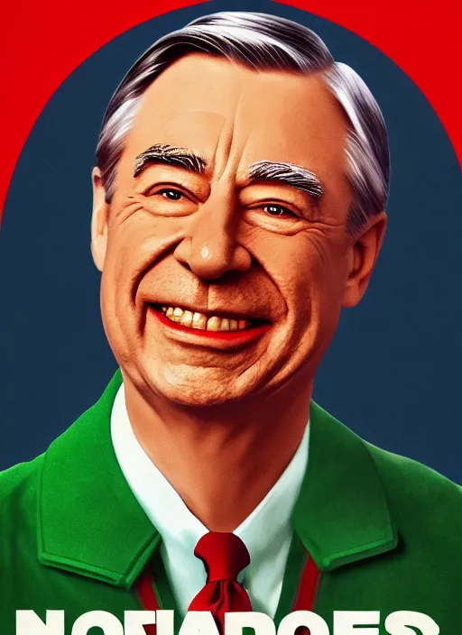 Prompt: propaganda poster mr rogers as dictator of north korea, 8 k, trending on artstation