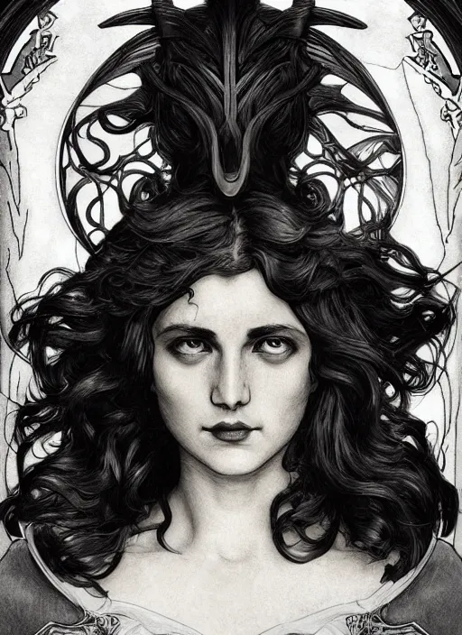 Prompt: the god hephaestus, gigachad, ash hair, glowing eyes, volumetric lights, black and white scheme, art nouveau botanicals, gothic, intricate, highly detailed, digital painting, artstation, concept art, smooth, sharp focus, symmetric face, illustration, art by artgerm and greg rutkowski and alphonse mucha