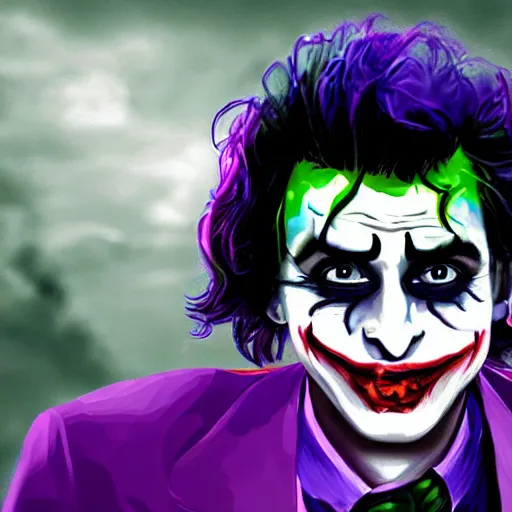 Image similar to playboi carti as the joker digital art 4 k the detailed super realistic