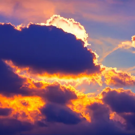 Image similar to shape of virgin mary face in sunset clouds