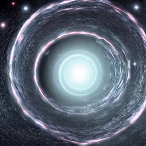 Image similar to watching the end of the universe from inside of a black hole