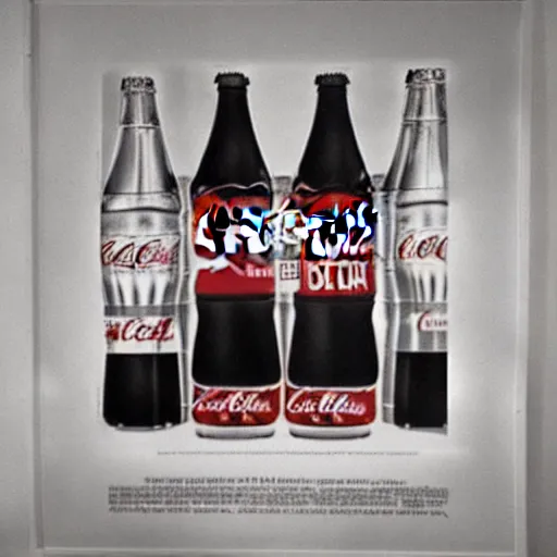 Prompt: A advertising for a coca cola featuring the beatles in the packaging