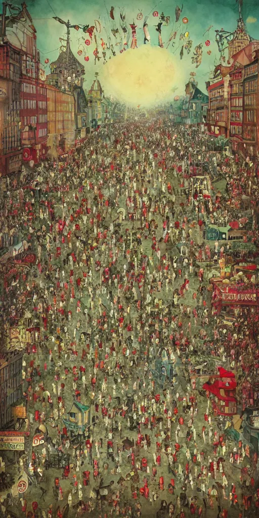 Image similar to a vintage thanksgiving day parade by alexander jansson and where's waldo