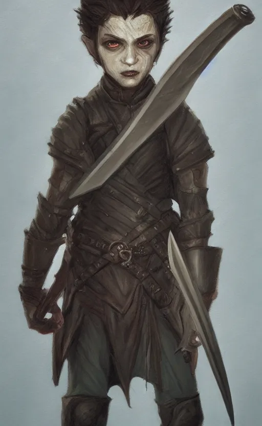 Prompt: an oil drawing of a young vampire with great sword in his hand, a character portrait by muggur, disco elysium character, featured on deviantart, fantasy art, concept art, official art, hd mod