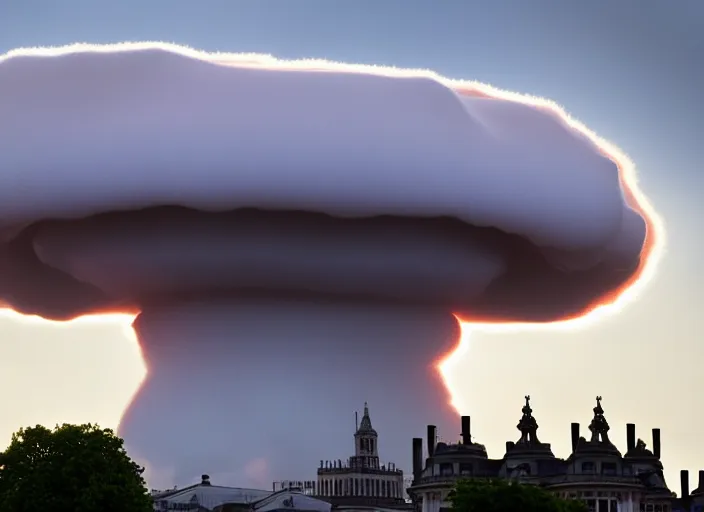 Image similar to nuclear mushroom cloud over london