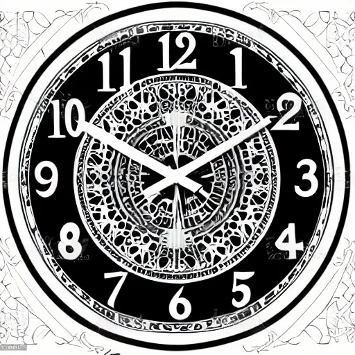 Image similar to vector drawing clock arabic numerals