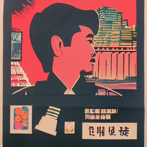 Image similar to A 1980s Singaporean propaganda poster