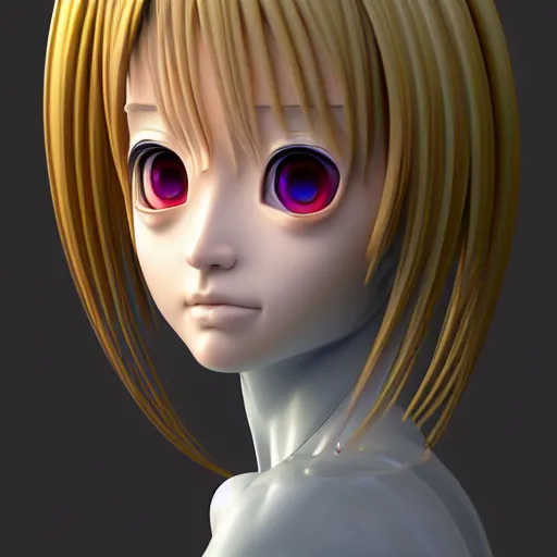 Prompt: prompt : hyperrealist photorealistic zbrush 3 d render of 1 9 9 0 anime character soft light portrait, robot accessories parts and broken cables, 3 5 mm, otaku gangasta, inspired by fables, realistic face, smooth face feature, intricate oil painting, high detail, sharp high detail, manga and anime 2 0 0 0
