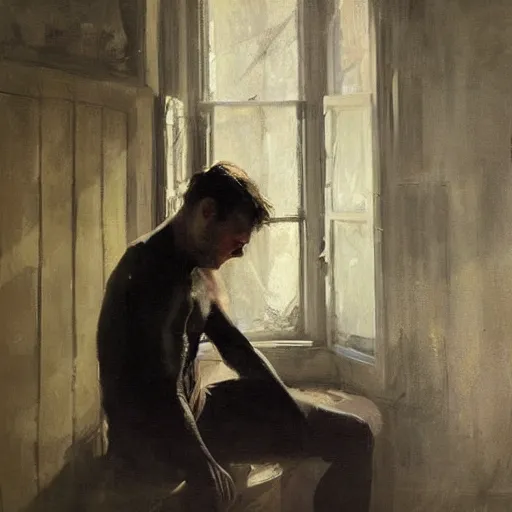 Image similar to portrait of an emotional spiderman, window light, by jeremy mann, anders zorn.