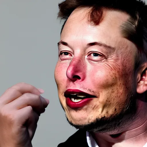 Image similar to side profile of elon musk screaming