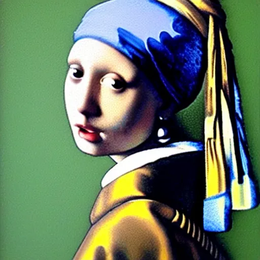 Image similar to girl with a pearl earring by h r giger