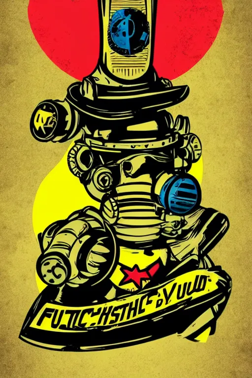 Image similar to fallout 7 6 retro futurist illustration art by butcher billy, sticker, colorful, illustration, highly detailed, simple, smooth and clean vector curves, no jagged lines, vector art, smooth andy warhol style