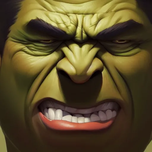 Image similar to face icon stylized minimalist the hulk, loftis, cory behance hd by jesper ejsing, by rhads, makoto shinkai and lois van baarle, ilya kuvshinov, rossdraws global illumination