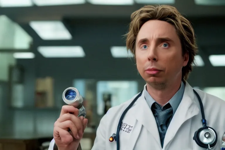 Zach braff as dax shepard playing the doctor in stable diffusion