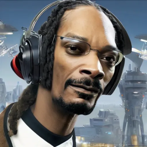 Image similar to Snoop Dog as a pilot from Star Citizen