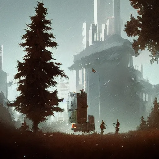 Image similar to 🌲🏣digital Art, Greg rutkowski, Trending artstation,cinematic