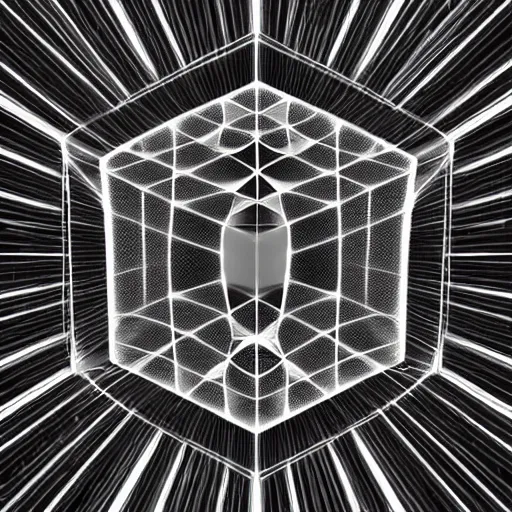 Image similar to time is merely the shadow of an inter dimensional hypercube pattern phasing through all infinite possibilities