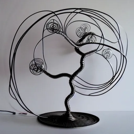 Image similar to futuristic contemporary wire tree, art deco, art nouveau, intricate, elaborate, highly detailed, dramatic lighting