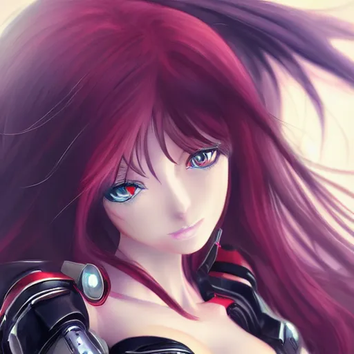 Image similar to heroine, beautiful, female mecha, rias gremory, ultra detailed, digital art, 8 k, hd, character, realistic, portrait, 3 d, hyperrealistic