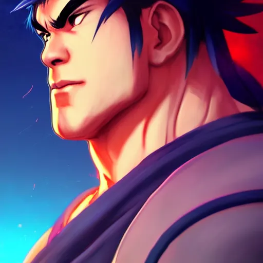 Image similar to a portrait of ryu from street fighter 2, art by lois van baarle and loish and ross tran and rossdraws and sam yang and samdoesarts and artgerm, digital art, highly detailed, intricate, sharp focus, trending on artstation hq, deviantart, unreal engine 5, 4 k uhd image