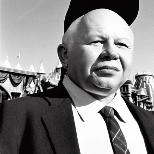 Prompt: Khrushchev at Disneyland