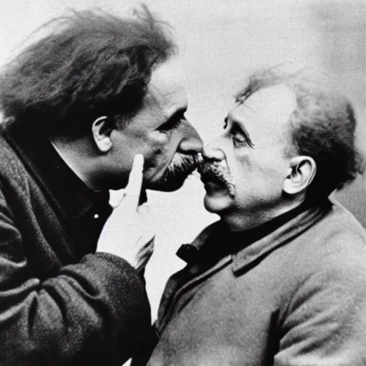 Image similar to Einstein kissing lenin