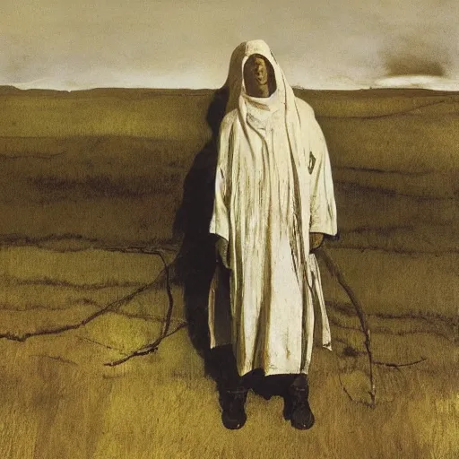 Prompt: cultist by Andrew Wyeth