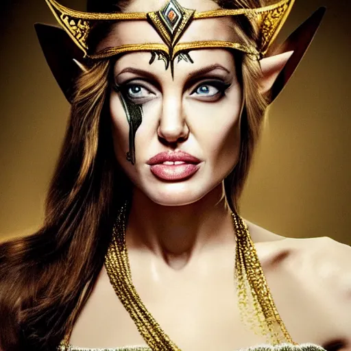 Image similar to an amazing award winning photo of angelina jolie as princess zelda