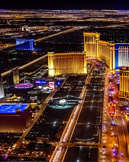 Image similar to las vegas at night, shot from drone, grainy, polaroid, zoomed in